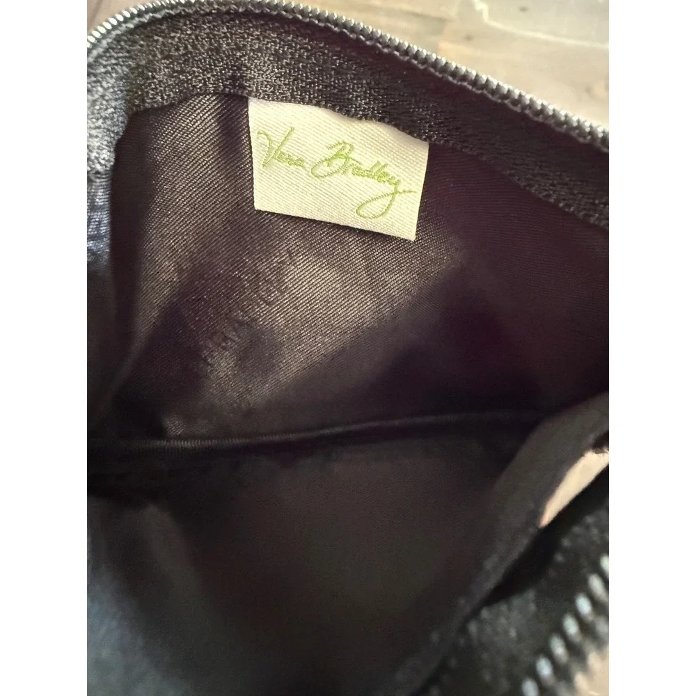 Vera Bradley Zip ID Case Wallet Keychain Midnight Houndstooth Quilted Cotton